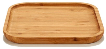 Arte r Bamboe houten broodplank/serveerplank - vierkant - 20 x 20 x 4 cm - Serveerplanken Bruin