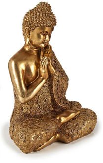 Arte r Boeddha beeld - zittend - polyresin - goud - 33 cm - binnen