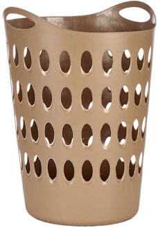 Arte r Flexibele wasmand/opbergmand - rond - goudbruin - 50 liter - wasgoed sorteren
