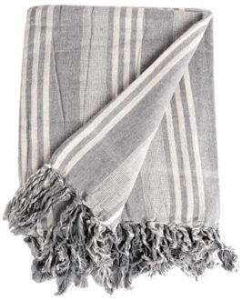 Arte r Giftdecor Plaid - wit / grijs - 235 x 205 cm - katoen - deken - kleed