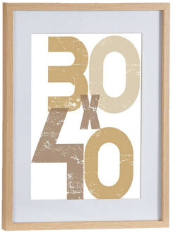 Arte r Houten fotolijst - bruin - 40 x 50 cm - fotolijstje - met passe-partout - decoratie