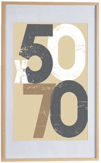 Arte r Houten fotolijst - bruin - 60 x 90 cm - fotolijstje - met passe-partout - decoratie