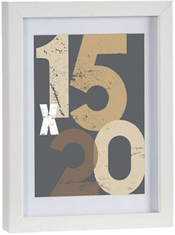 Arte r Houten fotolijst - wit - 18 x 24 cm - fotolijstje - met passe-partout - decoratie