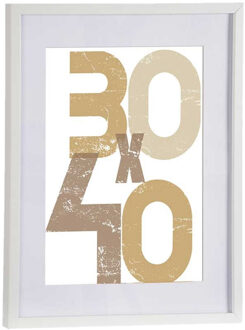 Arte r Houten fotolijst - wit - 40 x 50 cm - fotolijstje - met passe-partout - decoratie