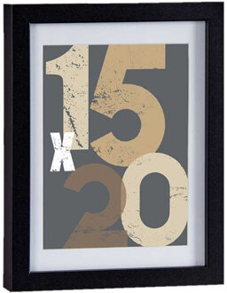 Arte r Houten fotolijst - zwart - 18 x 24 cm - fotolijstje - met passe-partout - decoratie