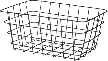 Arte r Industriele draadmand - zwart - metaal - 22 x 30 x 14 cm - opbergmand - woonaccessoires