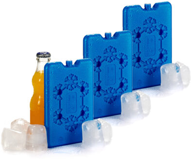 Arte r Koelelementen extra plat - 5x - blauw - 11 x 2 x 16 cm - Koelblokken - voor koeltas/koelbox