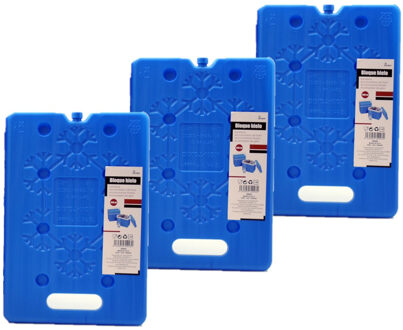 Arte r Koelelementen plat - Set van 4x stuks - kunststof - 20 x 2 x 30 cm - blauw