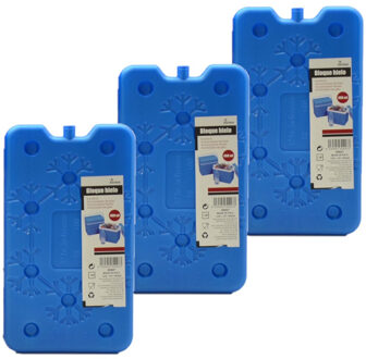 Arte r Koelelementen plat - Set van 5x stuks - 14 x 2 x 25 cm - blauw - 400 gram