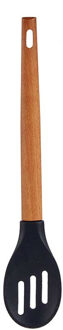Arte r Kook/keuken gerei - schuimspaan - zwart/bruin - kunststof/hout - 30 cm