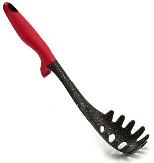 Arte r Kook/keuken gerei - spaghetti opschep lepel - zwart/rood - kunststof - 32 cm
