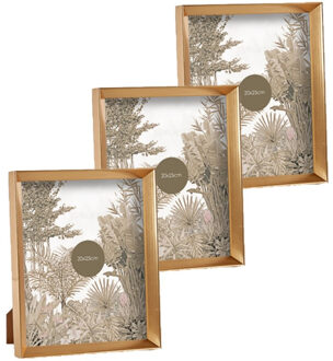 Arte r Kunststof fotolijst - 3x stuks - goud - geschikt voor een foto van 20 x 25 cm