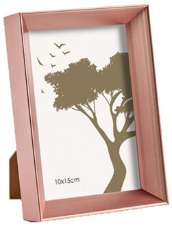 Arte r Kunststof fotolijst koper geschikt voor een foto van 10 x 15 cm - Fotolijsten Bruin