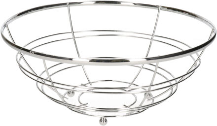 Arte r Medium-size fruitschaal Chrome metal rond 28 x 11 cm - Fruitschalen Zilverkleurig