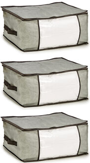 Arte r Opbergtas/beschermhoes beddengoed/kleding - 3x - grijs - 45 x 30 x 20 cm