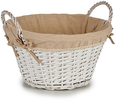 Arte r Ronde witte opbergmand met handvatten D45 x H31 cm