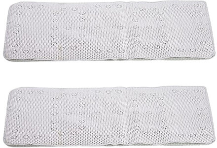 Arte r Set van 2x stuks badmatten/douchematten anti-slip melkwit 43 x 90 cm