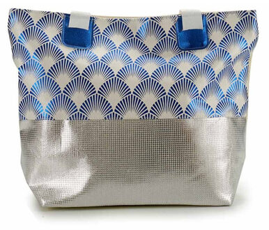 Arte r Strandtas Carribean - blauw - glanzend - 37 x 49 cm - Strandshoppers - van polyester