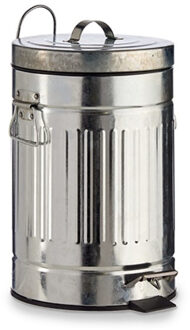 Arte r Vuilnisbak / pedaalemmer - zilver - 7 liter - 34 cm - metaal - Afvalemmers - Prullenbakken