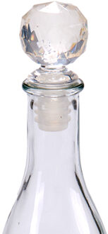 Arte r Wijnstopper/flessenstopper - kunststof - diamant geslepen look - 7 x 4 cm