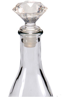 Arte r Wijnstopper - kunststof - diamant geslepen look - 7 x 4 cm - flessenstopper