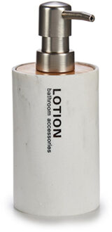 Arte r Zeeppompje/dispenser - marmer wit - 350 ml - navulbaar - toilet/badkamer