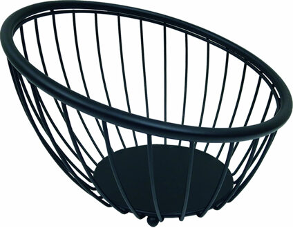 Artex Fruitmand/fruitschaal - metaal - zwart - rond - 28 x 10 cm