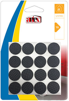 Artex Meubelviltjes/antislip - zwart - 16x - rubber - rond - 2,2 cm