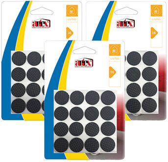 Artex Meubelviltjes/antislip - zwart - 48x - rubber - rond - 2,2 cm