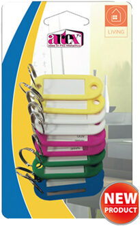 Artex Sleutellabels/sleutelhangers - 10x - multi kleuren - kunststof