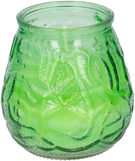 arti casa 1x Citronella lowboy tafelkaars - 10 cm - groen glas