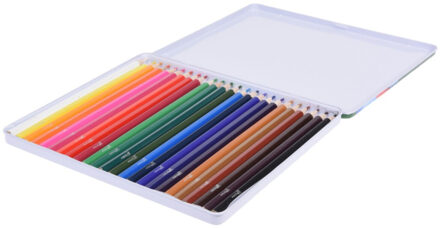 arti casa 24x Kleurpotloden in diverse kleuren 18 x 0,7 cm - Tekenpotloden Multikleur