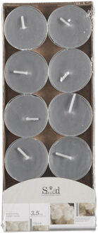 arti casa Geurkaarsen - muskus - 10x stuks - waxinelichtjes - 3,5 branduren Grijs