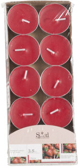 arti casa Geurtheelichtjes - 10x stuks - aardbei - rood - was/paraffine - 3,5 uur