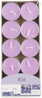 arti casa Geurtheelichtjes - 10x stuks - blauwe bes - lilapaars - was - 3,5 uur