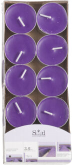 arti casa Geurtheelichtjes - 10x stuks - lavendel - paars - was/paraffine - 3,5 uur
