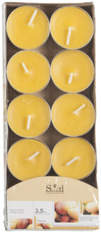 arti casa Geurtheelichtjes - 10x stuks - mango - geel - was/paraffine - 3,5 uur