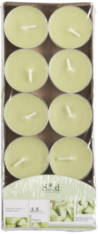 arti casa Geurtheelichtjes - 10x stuks - meloen - lichtgroen - was - 3,5 uur