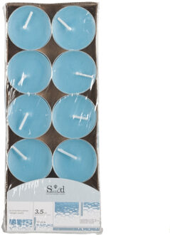 arti casa Geurtheelichtjes - 10x stuks - oceaan - blauw - was/paraffine - 3,5 uur