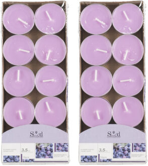 Arti Casa Geurtheelichtjes - 20x stuks - blauwe bes - lilapaars - was - 3,5 uur