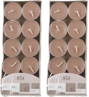 Arti Casa Geurtheelichtjes - 20x stuks - hout - bruin - was/paraffine - 3,5 uur