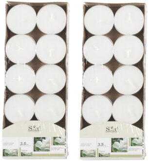 arti casa Geurtheelichtjes - 20x stuks - jasmijn - wit - was/paraffine - 3,5 uur