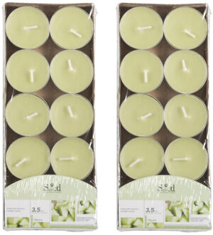 Arti Casa Geurtheelichtjes - 20x stuks - meloen - lichtgroen - was - 3,5 uur