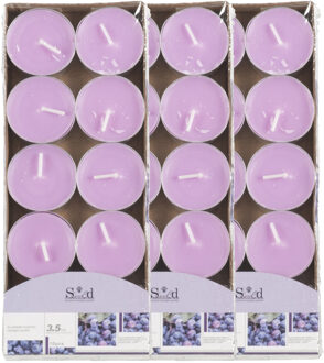 Arti Casa Geurtheelichtjes - 30x stuks - blauwe bes - lilapaars - was - 3,5 uur