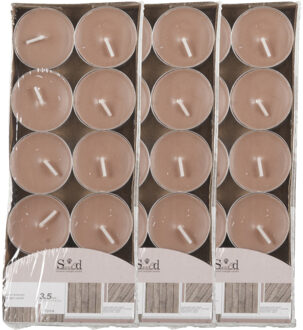 Arti Casa Geurtheelichtjes - 30x stuks - hout - bruin - was/paraffine - 3,5 uur