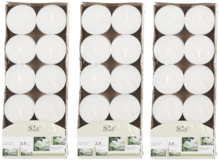 arti casa Geurtheelichtjes - 30x stuks - jasmijn - wit - was/paraffine - 3,5 uur