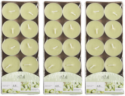 arti casa Geurtheelichtjes - 30x stuks - meloen - lichtgroen - was - 3,5 uur