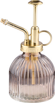 arti casa Plantenspuit/vernevelaar van glas - 200 ml - lichtroze/goud - 16.5 cm - Plantenspuiten