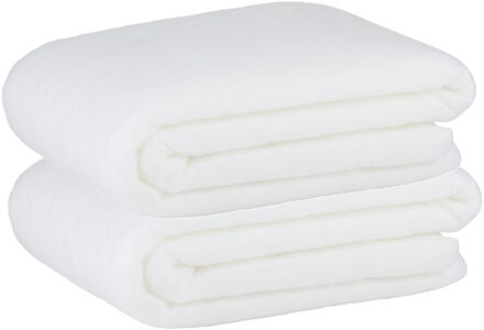 arti casa Sneeuwdekens - 2x - wit - 90 x 120 cm - polyester - sneeuwtapijt - kerstversiering