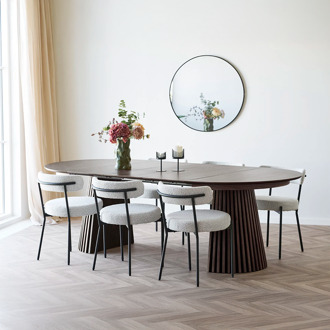 Artichok Alko uitschuifbare houten eettafel walnoot - Ø 120 tot 240 cm Bruin